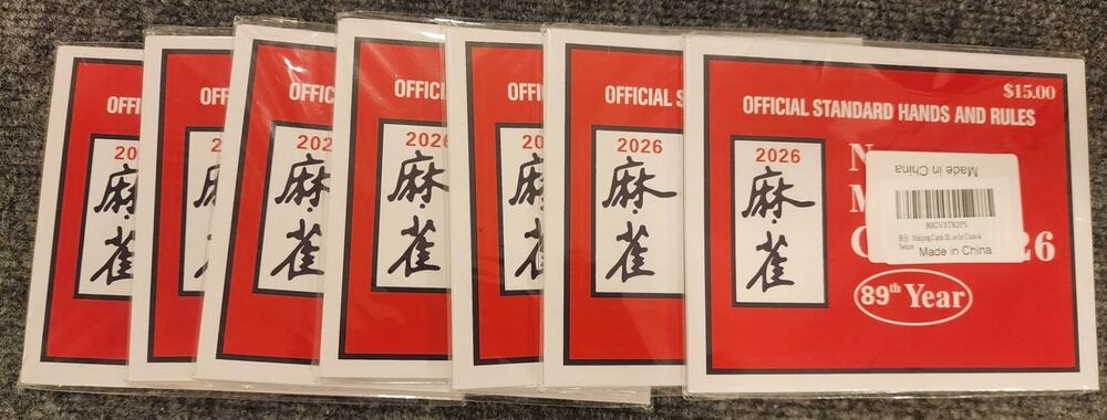 2026 National Mah Jongg League Official Hands and Rules Cards – Lot of 6 NEW